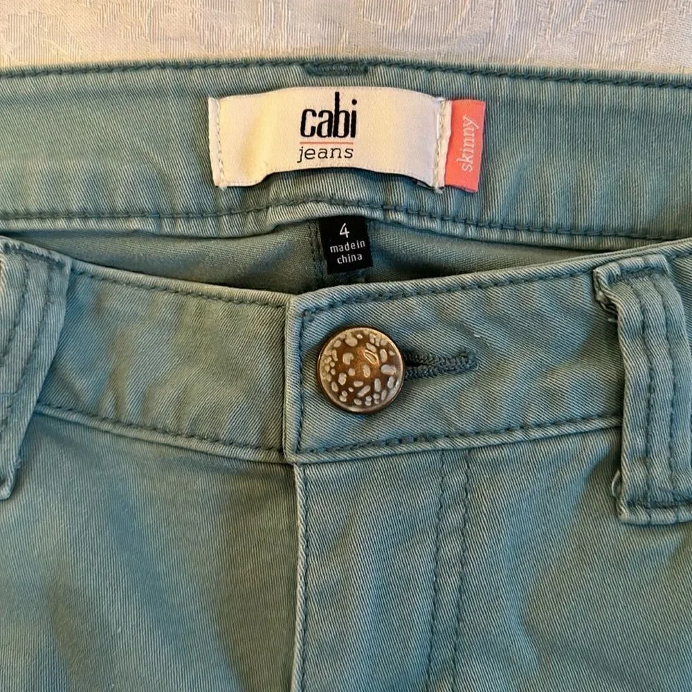 Cabi Jeans Green Skinny Size 4 Style 5169